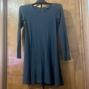 Express Grey Long Sleeve Skater Dress